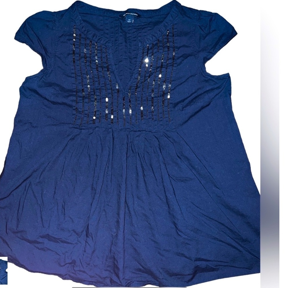 Tommy Hilfiger Petite Top with Sequins Size Small